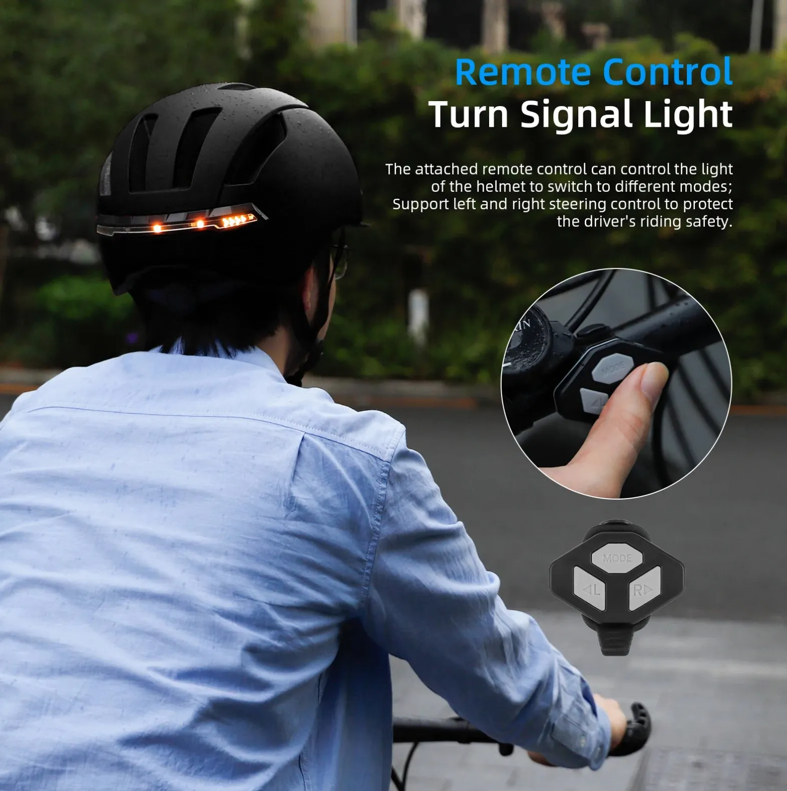 Stealth Black Smart Helmet with Wireless Handlebar Remote Control