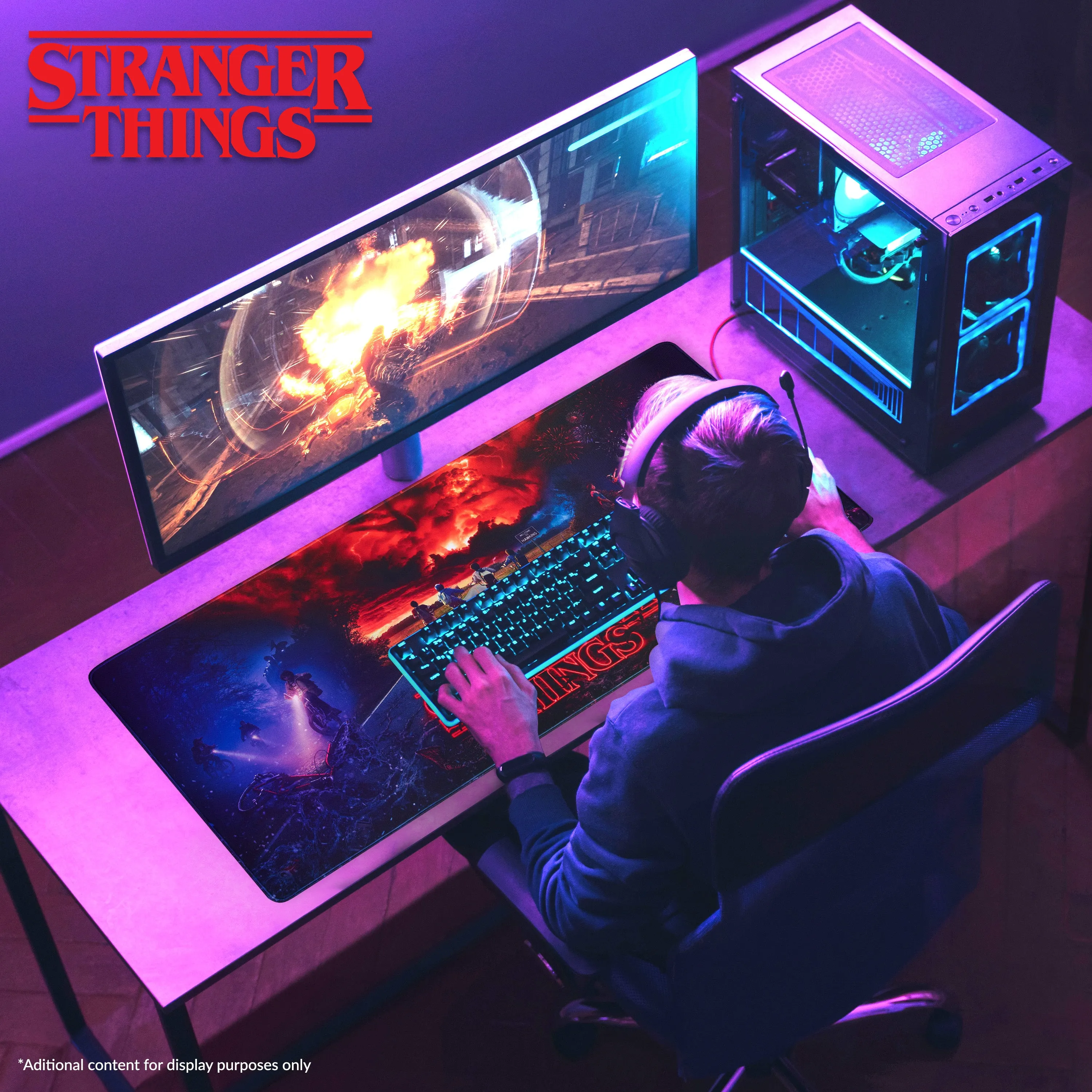 Stranger Things Desk Mat,  Large Mouse Mat - Black