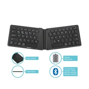 Targus Ergonomic Bluetooth Foldable Anti-Microbial Keyboard (AKF003)