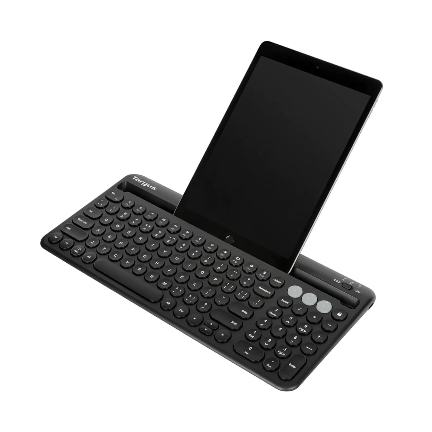 Targus Multi-Device Bluetooth AntiMicrobial Keyboard with Tablet/Phone Cradle