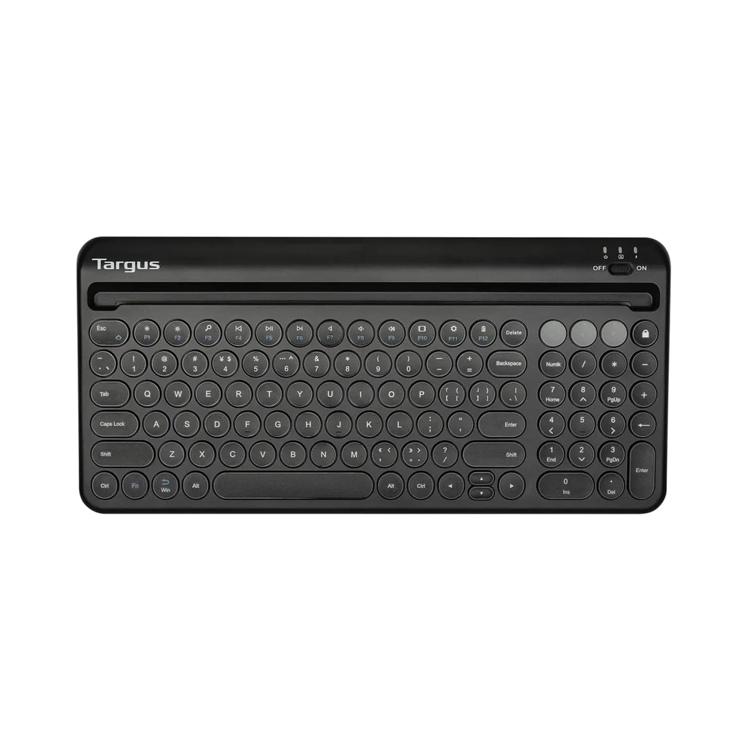 Targus Multi-Device Bluetooth AntiMicrobial Keyboard with Tablet/Phone Cradle