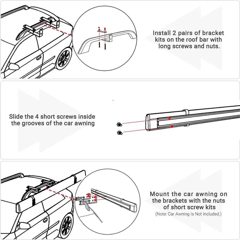 TheLAShop Awning Hardware Rail Mounting Brackets & Stakes