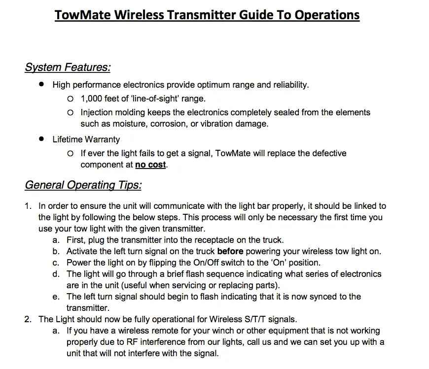 TM5007 7-PIN Round Transmitter for TowMateWireless Lights