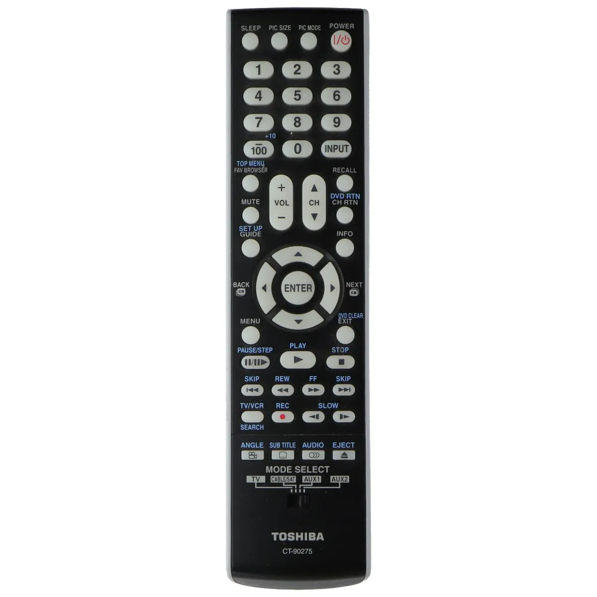 Toshiba Remote Control (CT-90275) - Black & Gray