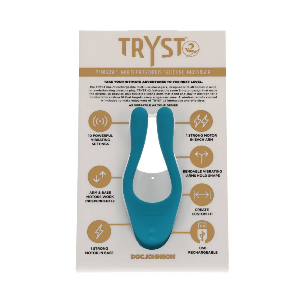 TRYST V2 Bendable Multi Erogenous Zone Massager with Remote Teal