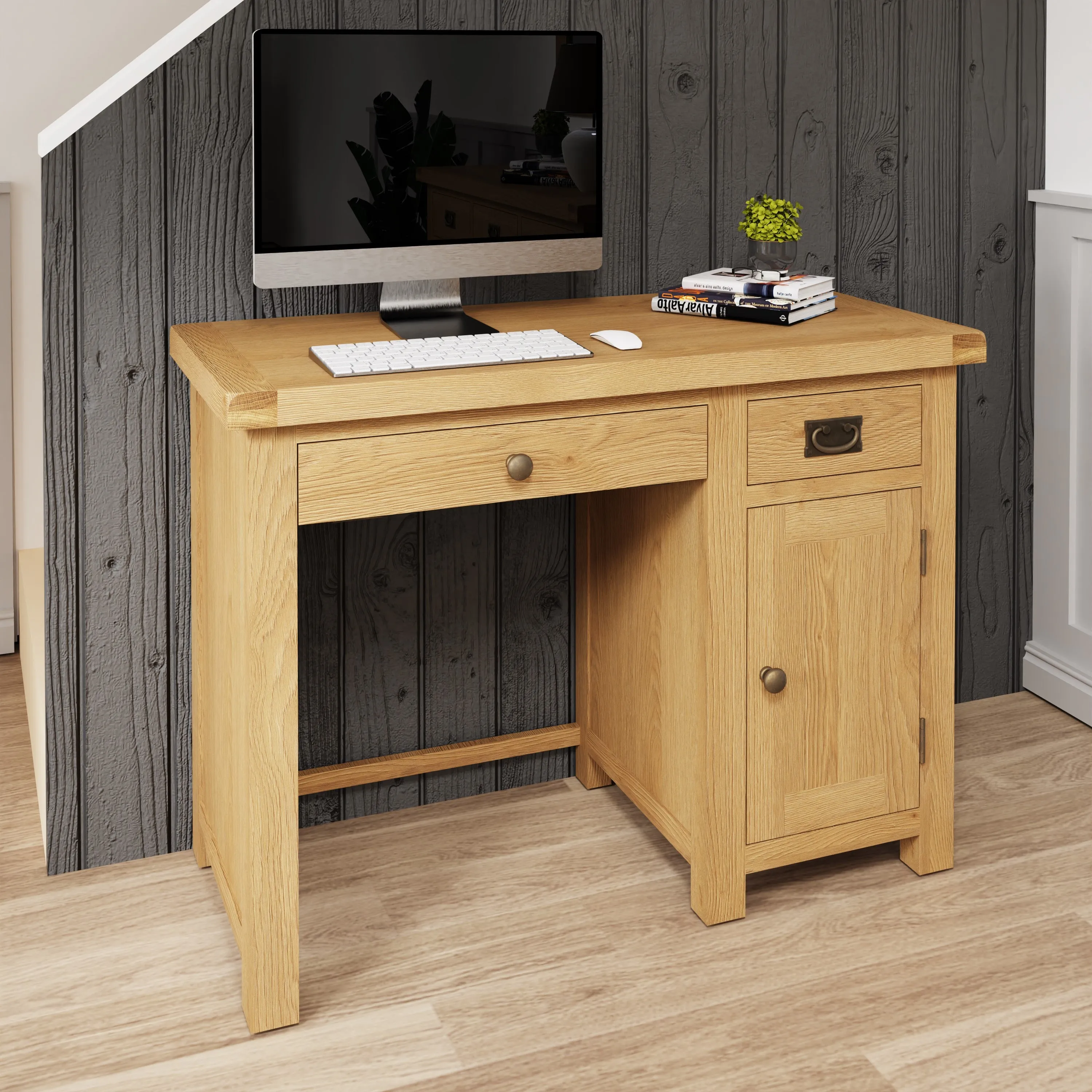 Tunbridge Oak Computer Desk Single 110 x 50 x 80 cm