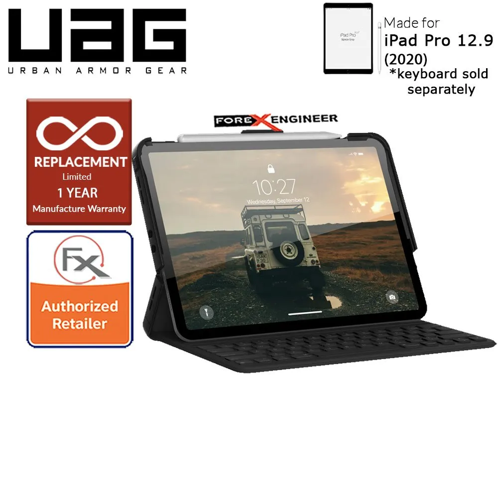 UAG Scout Series for iPad Pro 12.9 inch - 12.9" 4th Gen 2020 - Compatible with Smart Keyboard Folio - Black Color ( Barcode: 812451034851 )