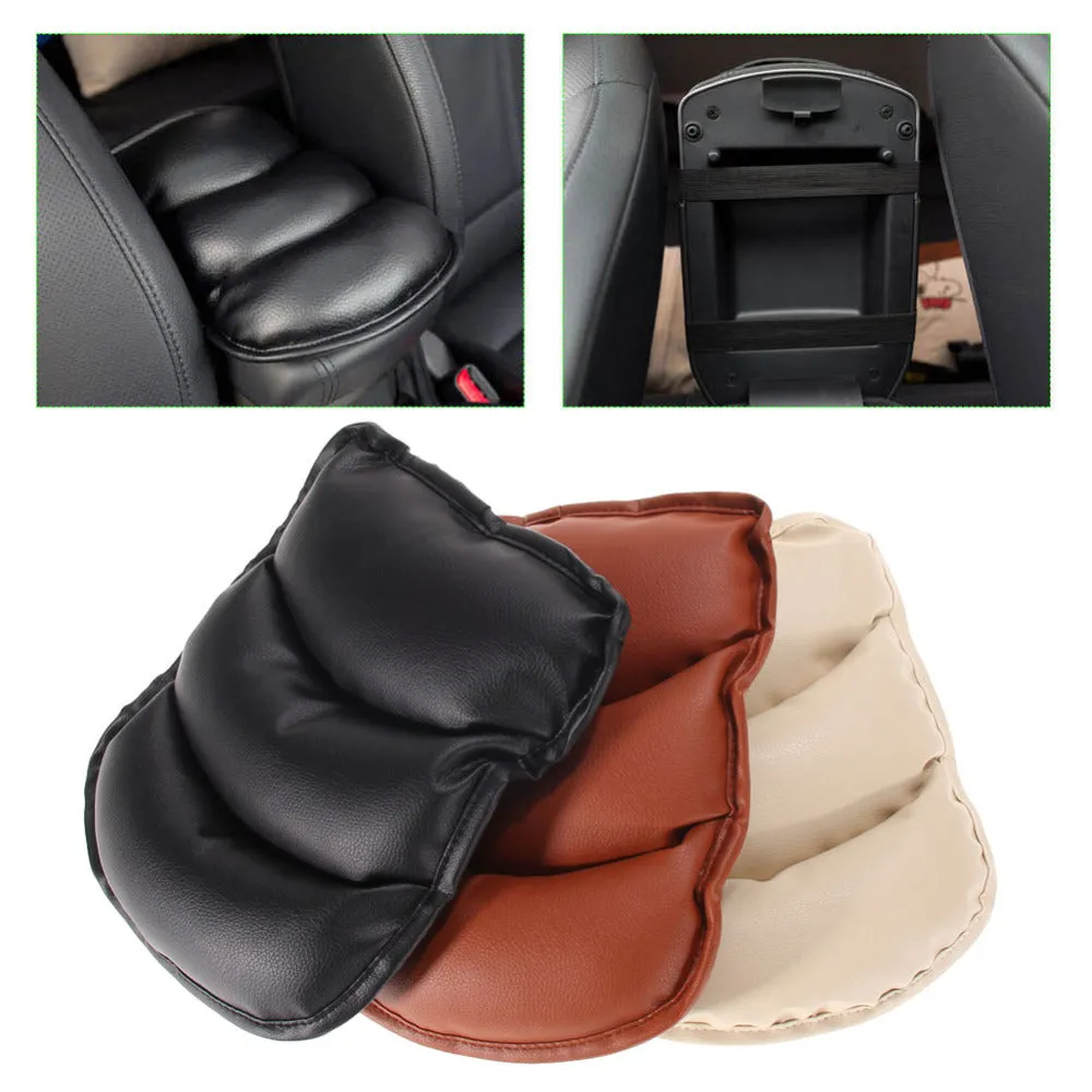 Universal Car Armrests Seat Cover Auto Vehicle Center Console Arm Rest Seat Box Pad Protective Case Soft PU Mats Cushion 3 Color