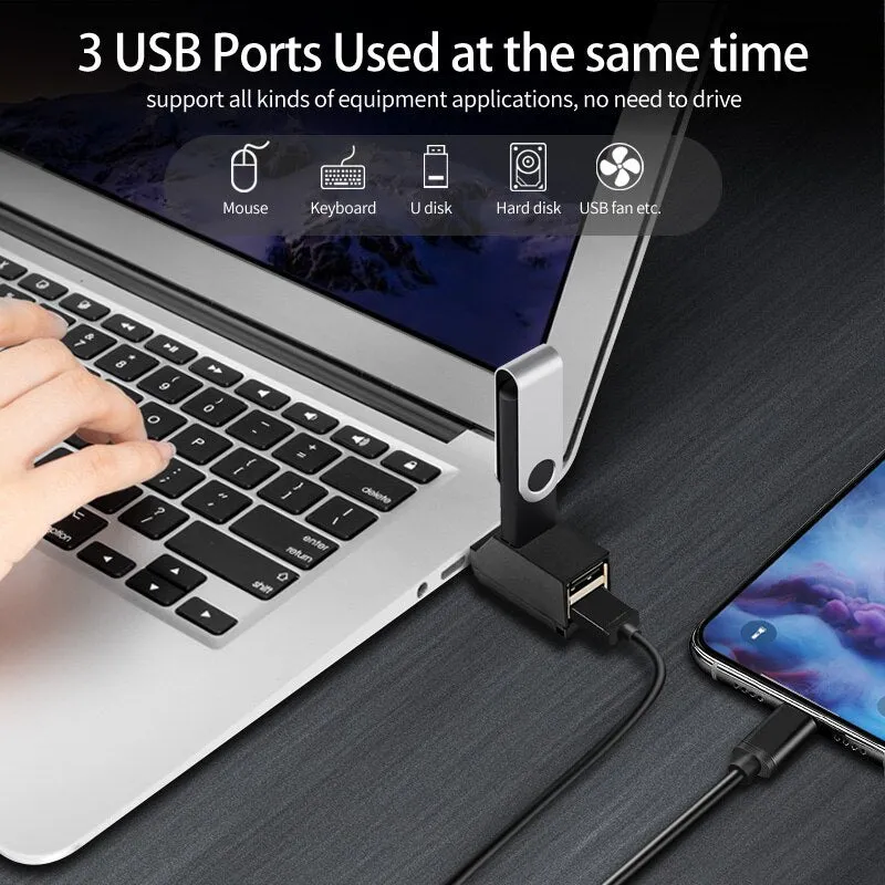 USB 3.0 Hub 3 Ports Portable Fast Data Transfer USB Splitter for Computer Laptop Docking Station 2.0 Hub Adapter PC Accessories