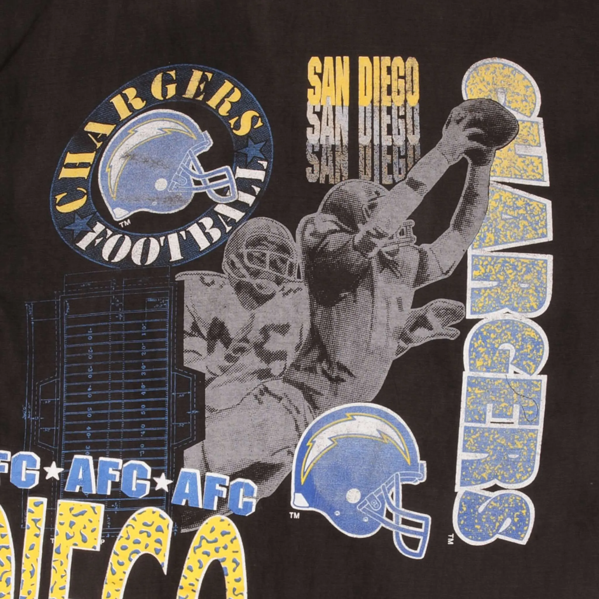 VINTAGE NFL SAN DIEGO CHARGERS 1994 TEE SHIRT LARGE MADE IN USA