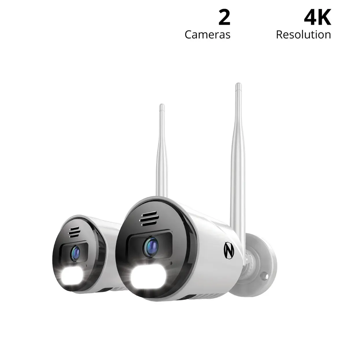 Wi-Fi IP Plug In 4K Spotlight Cameras with 2-Way Audio and Audio Alerts and Sirens - 2 Pack - White