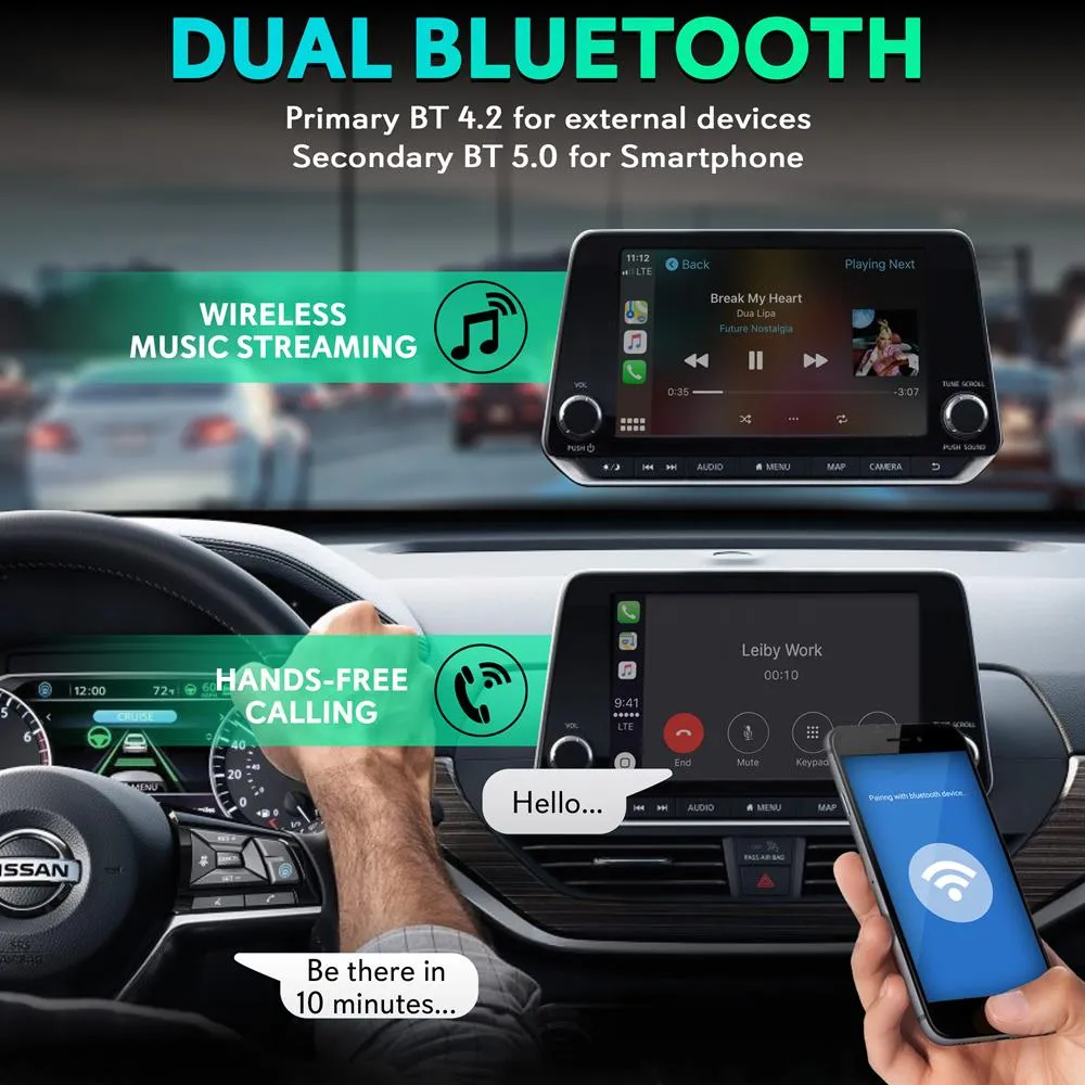 Wireless Carplay & Android System Ia Box - 4Gb Ram 64Gb Rom, 2.4Ghz/5Ghz Dual-Band Wifi Bt Quad-Core 64Bits D/4K Full Hd/H.265/Usb3.0 Android Box, Screen Mirroring, Install Android Apps (Black)