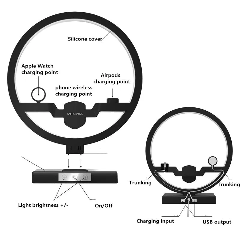 Wireless Charger Applicable For Mobile Phone Watch Headset Table Lamp Charging Bracket Hotselling