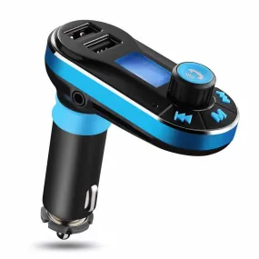 Wireless FM Transmitter with Dual USB Charger, Hands-free Call, MP3 Player, Aux-in, LED Display, Remote Controller