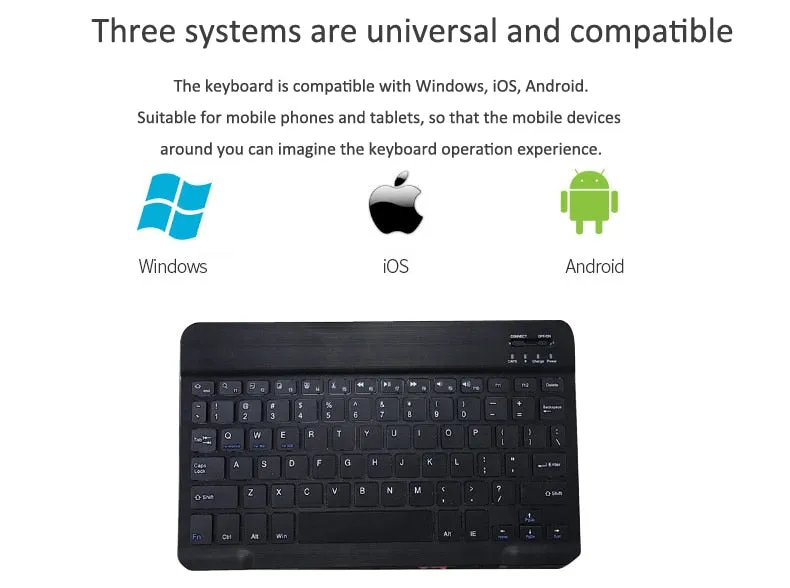 Wireless Keyboard for Smartphones, Tablets & PC