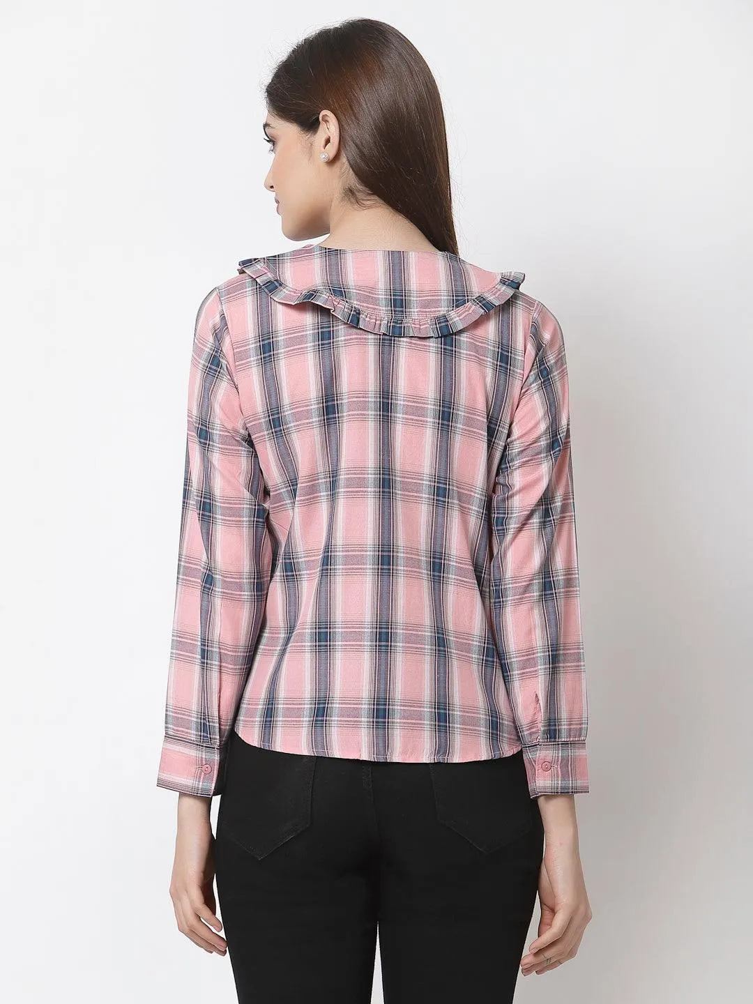 Women Smart Tartan Checked Semiformal Shirt