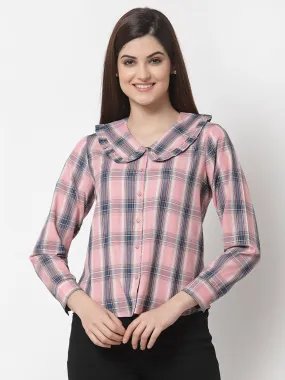 Women Smart Tartan Checked Semiformal Shirt