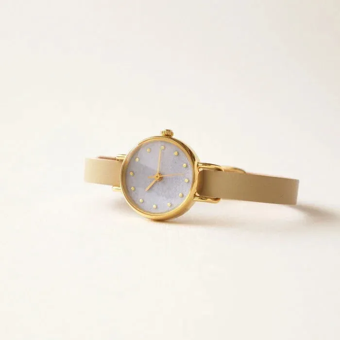 Women's Wristwatch - Sodalite (Pale Blue Color), Japanese handmade wrist watch