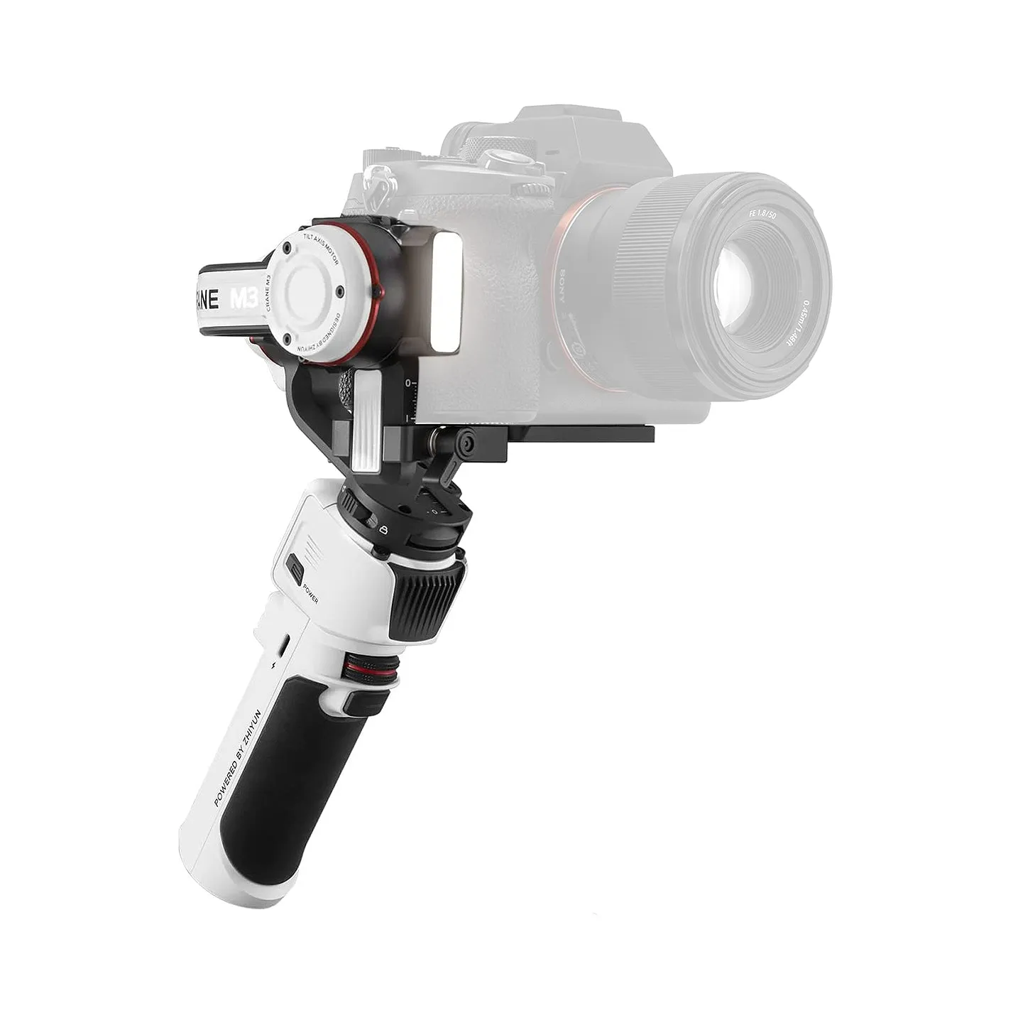 Zhiyun Crane M3 Camera 3-Axis Gimbal Stabilizer Kit with Built-in Bi-Color LED Fill Light, Tripod, 8 hrs Battery Life, Quick Release 4.0 System, 1.22" OLED Touch Display, 6.55mm Microphone Audio Port for iPhone & Android Phone