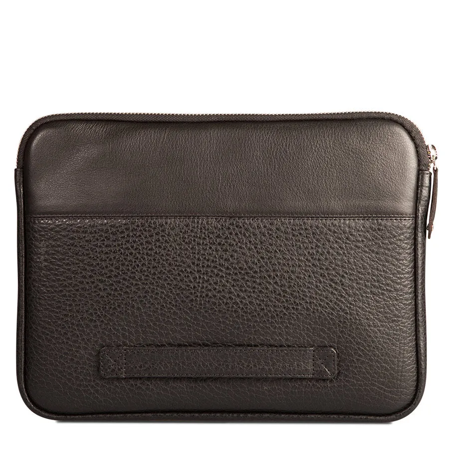 Zippered 13" Leather Pouch